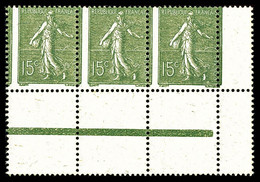 N°130 ** Semeuse 15c, Piquage à Cheval Sur Paire Cdf Papier GC, TB - Unused Stamps