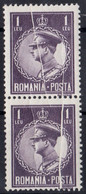 ROMANIA 1930 King Carol II Variety/Error PRINT FOLD MNH - Abarten Und Kuriositäten