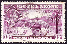 SIERRA LEONE 1941 KGVI 1½d Mauve SG190a Used - Sierra Leona (...-1960)