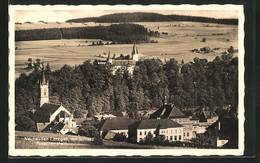 AK Neuhausen I. Erzgeb., Teilansicht Mit Schloss Purschenstein - Neuhausen (Erzgeb.)