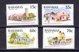 Bahamas 1995, Noël, églises, 868 / 871**, Cote 8 €, - Bahamas (1973-...)