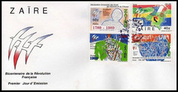 FDC (1331/1334) NON EMIS / NIET UITGEGEVEN 200 Ans Révolution Française / 200e Verjaring Van De Franse Revolutie - ZAÏRE - 1990-1996