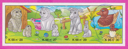 264602 /  Instruction Kinder Surprise - K 98 N. 30 Duck +K98 N. 28+K 98 N. 27+K 98 N. 29 Dog Cat Horse Bird 9.8 X 3.4 Cm - Notices