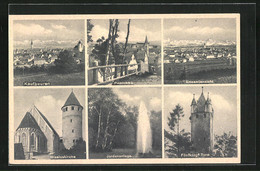 AK Kaufbeuren, Blasiuskirche, Fünfknopf Turm, Panorama - Kaufbeuren