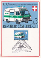 A10851- AMBULANCE RETTUNG VIENNA AUSTRIA FLAG,, MAXIMUM CARD 1981 VIENNA USED STAMP - Secourisme