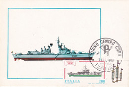 A10852- NAVI HUNTER PEDINER MISSILE LAUNCHER "AUDACE", TORINO ITALIA 1980 MAXIMUM CARD USED STAMP - Barcos