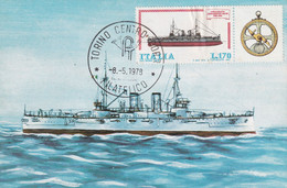 A10853- NAVI BATTLESHIP " BENEDETTO BRIN 1901 -1915 ", TORINO ITALIA 1978 MAXIMUM CARD USED STAMP - Barcos