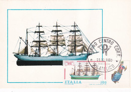 A10858- NAVE SHIP CORVETTE " A.S.GABBIANO", TORINO ITALIA 1979 MAXIMUM CARD USED STAMP - Maximumkaarten