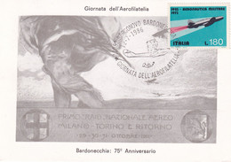 A10860-GIORNATA DELL'AEROFILATELIA,FIRST NATIONAL AIR RAID MILANO TORINO,AERONAUTICA MILITARE ITALIA 1986 USED STAMP - Aviones