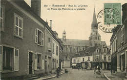 EURE ET LOIR   BONNEVAL  Rue De La Greve Place Du Marché A La Volaille - Bonneval