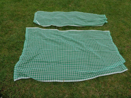 2 Pieces De Tissu Nylon Vintage Vert - Rideaux