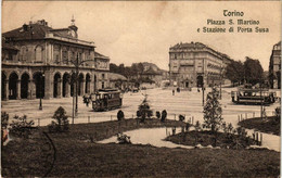 CPA AK TORINO Piazza S.Martino E Stazione Di Porta Susa ITALY (542187) - Transportmiddelen