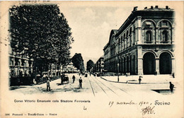 CPA AK TORINO Corso Vittorio Emanuele Colla Stazione F. ITALY (542353) - Transportes