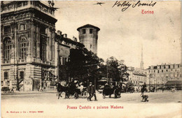 CPA AK TORINO Piazza Castello E Palazzo Madama ITALY (542796) - Palazzo Madama