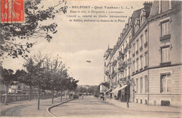 90-BELFORT- QUAI VAUBAN DANS LE CIEL LE DIRIGEABLE LIEUTENENT CHAURE - Belfort - Stad