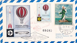 A10911- RASSEGNA EUROPEA DI AEROFILATELIA 1966, FDC, SAN MARINO REPUBLIC USED STAMPS SENT TO NAPOLI ITALIA - Storia Postale