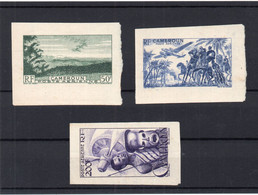 !!! CAMEROUN, EPREUVES, ESSAIS DE COULEUR PA N°38, 39, 40 - Unused Stamps