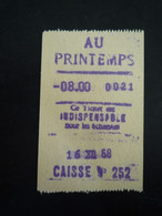 Ticket De Caisse Du PRINTEMPS / Paris - Invoices