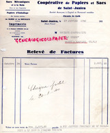 87 - SAINT JUNIEN - FACTURE COOPERATIVE PAPIERS ET SACS - IMPRIMERIE PAPIERS EMBALLAGE- CHEMIN DU GOTH-1940 - Imprenta & Papelería