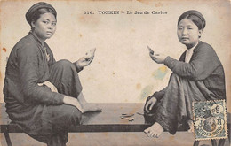 Thème:  Jeux Divers.                  Tonkin  . Joueuses De Cartes       (voir Scan) - Cartes à Jouer