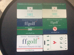 6 CARTES D'ENTREPRISE  Féderation Française De Golf  F.F.G. SERAINCOURT  CHANTEREINE  RHÔNE ALPES - Autres & Non Classés