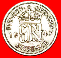• MONOGRAM: UNITED KINGDOM ★ 6 PENCE 1947! GEORGE VI (1937-1952) LOW START ★ NO RESERVE! - H. 6 Pence
