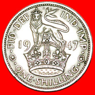 • ENGLISH CREST: UNITED KINGDOM ★ 1 SHILLING 1947 GEORGE VI (1936-1952)! LOW START ★ NO RESERVE! - I. 1 Shilling