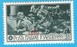 EGLE006 EGEO LERO 1930 FERRUCCI FBL D'ITALIA SOPRASTAMPATI LERO CENT 25 SASSONE NR 13 NUOVO MLH * - Egeo (Lero)