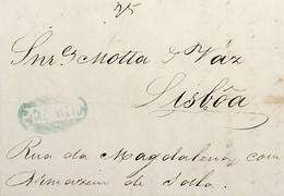 1851 Portugal Pré-Filatelia PNI 2 «PENICHE» Azul Esverdeado - ...-1853 Prephilately