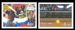 Russia 2003 Davis Cup 2002 Sports Tennis Ball Court Bersy Hall Fans Tribunes Flags Stamps MNH Mi 1061-1062 SC 6749-6750 - Timbres