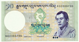 Bhutan - 10 Ngultrum - 2013 - Unc. - Pick 29.b -  Serie K - Bhután