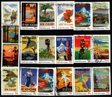 M688B- NEW ZEALAND - 2013 - USED LOT X 19 STAMPS- CLASIC TRAVEL POSTERS-NO COMPLETE SET - Oblitérés