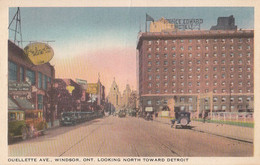 529 – Vintage 1920-30 – Windsor Ontario Canada – Ouellette Avenue Street – Cars – Prince Edward Hotel – VG Condition - Windsor