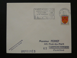 Flamme Concordante Carpentras Comtat Venaissin 84 Vaucluse 1968 - Mechanical Postmarks (Advertisement)