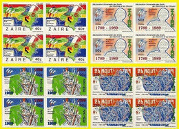 1331/1334** (blocs De 4/blokken Van 4)  - 200 Ans Révolution Française / Verjaring Van De Franse Revolutie  - ZAÏRE - Timbres