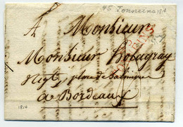 48 TONNEINS (rouge) / Dept Du Lot Et Garonne    / 1814 / Ecrite De Aumare - 1801-1848: Precursors XIX