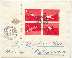 45687 - SAN MARINO POSTAL HISTORY - OLYMPICS 3 Imperf S/SHEETS On FDC Cover 1960 - Verano 1948: Londres