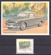 FRANCE 2021 Voitures Car Movies Serie Columbo Adhesive Peugeot 403 Cabriolet Adhesive Stamp + Postal Card MNH** - Auto's