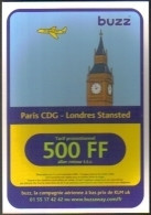 Carte Postale édition "Carte à Pub" - Buzz KLM (compagnie D'aviation) - Paris CDG - Londres Stansted - Advertising