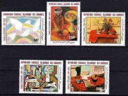 Comores P. A. N°184 / 88 XX 100ème Anni. De La Nais. De Picasso Tableaux Les 5 Val. Gom. Blanche Mate Sans Charnière TB - Comores (1975-...)