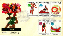 COLOMBIA - 1971 CALI 6^ Giochi Sportivi Panamericani Juegos Panamericanos 5v. Su Busta Fdc - 5175 - Sonstige