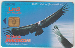 MALTA - Griffon Vulture - Puzzle 1/4, 03/02, 38 U, Tirage 50.000, Used - Malte