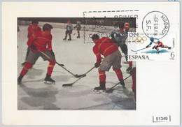 51349 - SPAIN - MAXIMUM CARD - 1968 WINTER OLYMPIC GAMES In GRENOBLE Ice Hockey - Winter 1968: Grenoble