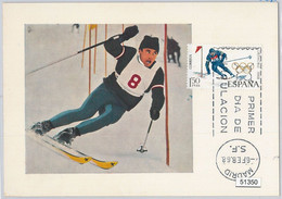 51350 - SPAIN - MAXIMUM CARD - 1968 WINTER OLYMPIC GAMES In GRENOBLE Slalom Skiing - Winter 1968: Grenoble