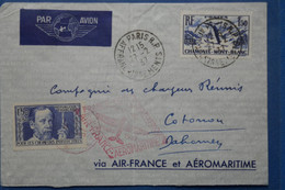 W11  FRANCE BELLE LETTRE 1937   PREMIER VOL PARIS POUR  COTONOU DAHOMEY    + AFFRANCH. PLAISANT - 1927-1959 Brieven & Documenten