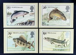 GB GREAT BRITAIN 1983 MINT PHQ CARDS BRITISH RIVER FISH No 65 ATLANTIC SALMON NORTHERN PIKE BROWN TROUT EURASIAN PERCH - PHQ Cards