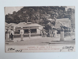 Castries, Sainte Lucie  St Lucia, Castres Bridge With Police Offficers - Santa Lucia