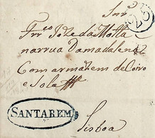 1840 Portugal Pré-Filatelia STR 6 «SANTAREM» Azul - ...-1853 Préphilatélie