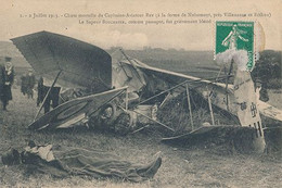 CHUTE MORTELLE DU CAPITAINE AVIATEUR REY - N° 1 - 2 JUILLET 1913 A LA FERME DE NUISEMENT PRES VILLENAUXE ET BETHON - Ongevalen