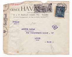 Lettre Belgique 1941 Bruxelles Agence Havas Censure IIIe Reich Geöffnet Censor WW2 - Guerre 40-45 (Lettres & Documents)